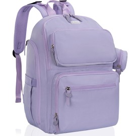 IBVIVIC Diaper Bag Large Capacity Diaper Backpack Multi-Function Baby Diaper Bag For Dad And Mom With Insulated Pockets, Stroller Straps, Purple