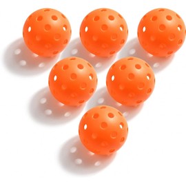 Geekman Pickleball Outdoor Essentials, Premium 40-Hole Balls for Pickleball Sport, USAPA Certified for Backyard Play, 6 Pack Set