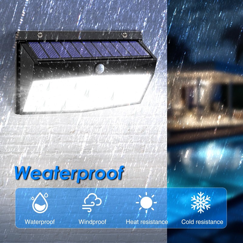 3 Pack 368 LED Solar Lights Outdoor Motion Sensor, Solar