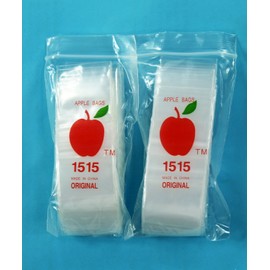 Plastic Resealable Bag 200ct CLEAR 2 Mil Mini Baggies 1515 Recloseable Bags 1.5" x 1.5"