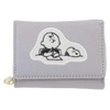Snoopy SN&CB Zipper Trifold Wallet Grey Applique