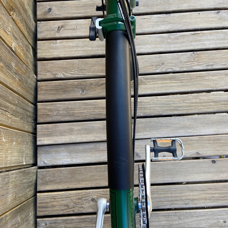 Leather Frame Protector For Brompton Bicycle Long Velcro Version -