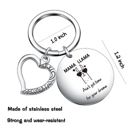 Alpaca Keychain Mom Christmas Gift Mothers Day Gift Mother Gift Mom Anniversary keyring Your Drama Gift Mama Gag Keychain for Mother in Law Jewelry Mama Llama Keychain