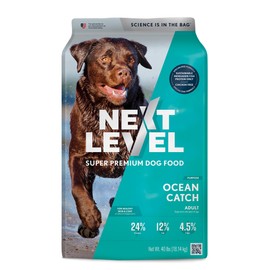 Next Level Super Premium Dog Food – Ocean Catch – Dry Kibble for Adult Dogs of All Breeds – 24% Protein, Fish with Gluten Free Grains