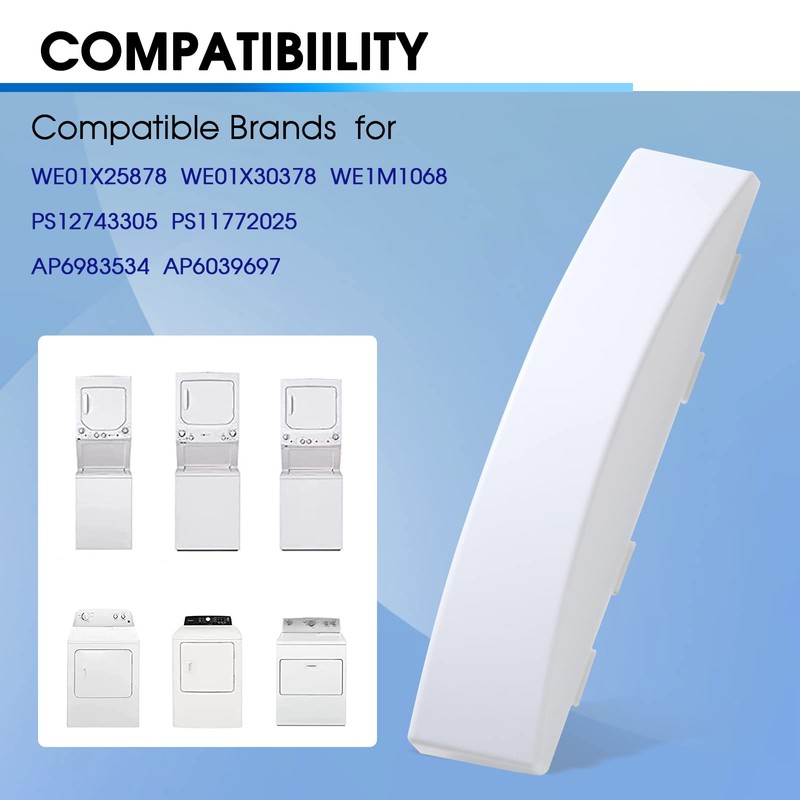 Dryer Door Handle for GE WE01X30378 White