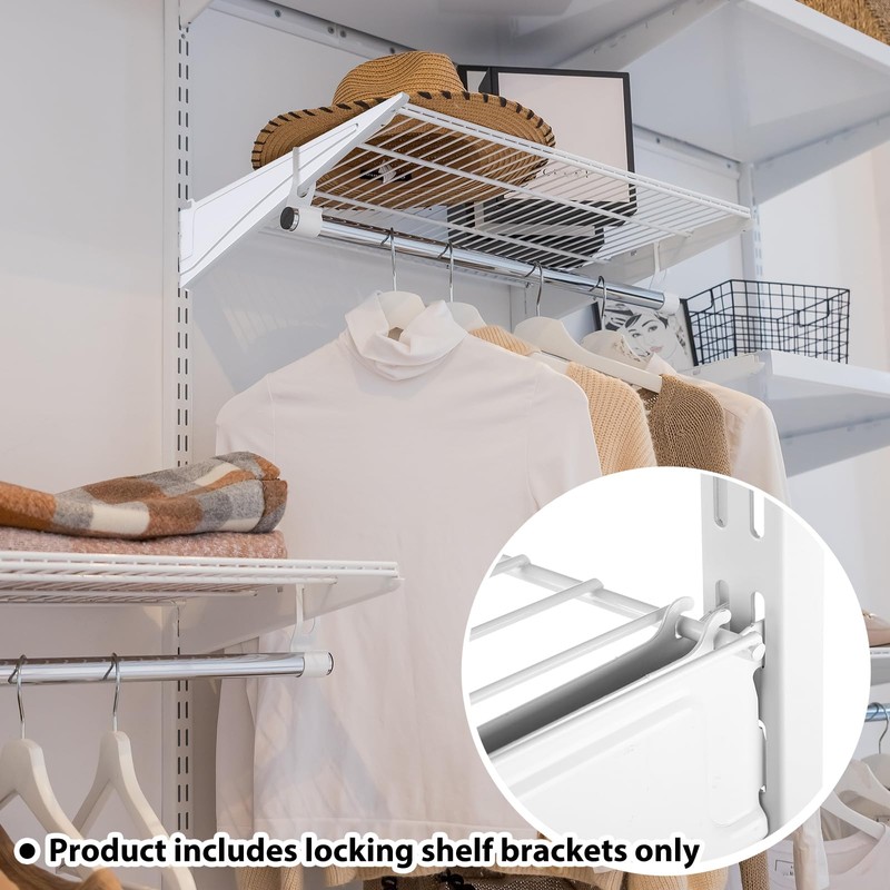 Wonderjune Adjustable Locking Shelf Bracket 16 Inch Shelf Brackets Heavy