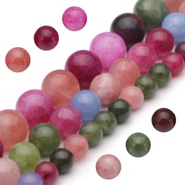 Youngbling Natural Gemstone Beads for Jewelry Making,8mm Tourmaline Polished Round Smooth Stone Beads,Genuine Real Stone Beads for Bracelet Necklace 15 Inch(Tourmaline,8mm)