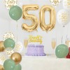 Yontree 50th Birthday Decorations,Sage Green Gold White 50th Birthday Banners