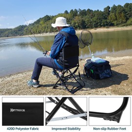 X Strike Fishing Chairs with Rod Holder Outdoor Folding Stool for Adults Portable Camping Chair for Camp, Lawn, Patio, Garden, 300LBS