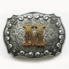 New Initial Letter M Belt Buckle for Men Boucle de
