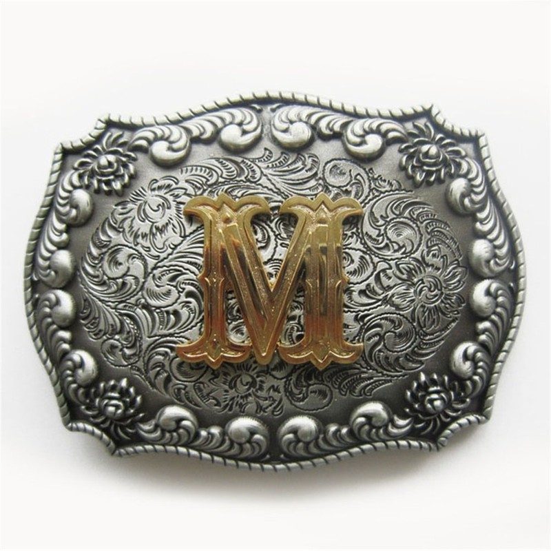 New Initial Letter M Belt Buckle for Men Boucle de