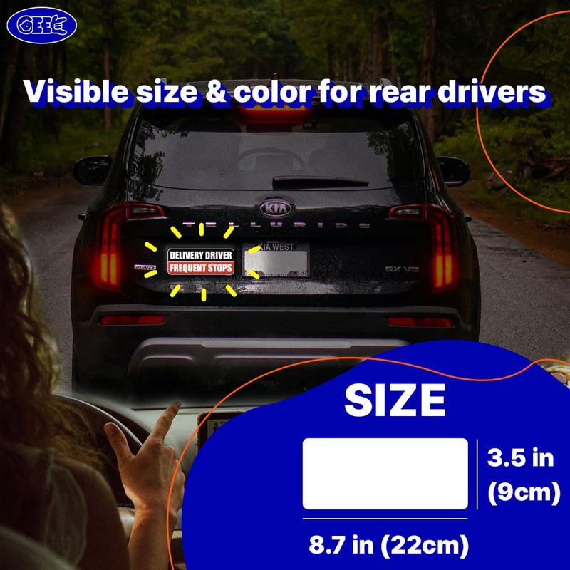GEEKBEAR Delivery Driver Frequent Stops Car Magnet - Colorful, Reflective,