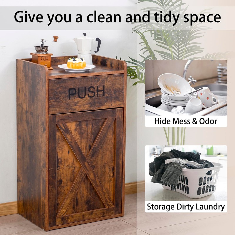 TDLEAYYD 13 Gallons Tilt Out Trash Cabinet, Hidden Trash Can