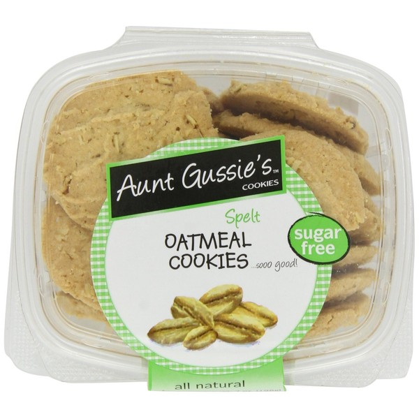Aunt Gussie's Sugar Free Oatmeal Cookies, 7-Ounce Tubs (Pack of 4) (Packaging May Vary)