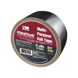 Nashua 322 HVAC Multipurpose Foil Tape, 3.2mil Thick, UV & Moisture Resistant, UL 723 Classified for HVAC Ducts, Insulation Seaming, Automotive Repairs - 48mm x 9m