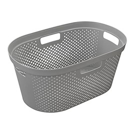 Saedy 2 Packs Plastic Laundry Clothes Baskets, 40L, Large Laundry Hamper with Cutout Handle