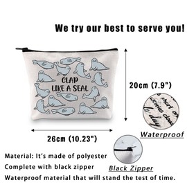 Seal Lover Gift Clao Like A Seal Makeup Bag Ocean Animal Lover Gift Seal Inspirational Gift Humors Seal Quotes Makeup Bag