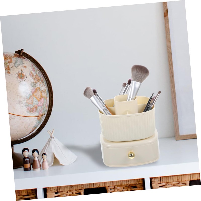 WOONEKY Rotating Makeup Brush Holder Organizer Drawer Spinning Design for