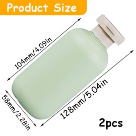 EIHI Pack of 2 Travel Bottles Refillable Plastic Travel Containers Empty Bottles Shampoo Bottles for Filling with Flip Cap Travel Accessories for Shampoo, Creams, Lotion, Conditioner (200 ml), a