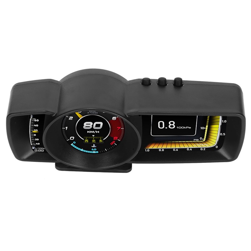 Car HUD OBDII GPS 3 LCD Screen Overspeed Alarm Multifunction