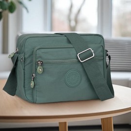 NEWIROVE Shoulder Bag Women's Medium Nylon Waterproof Crossbody Bag Lightweight Shoulder Bag Women's Handbags with Many Compartments Sporty Shoulder Bag for Shopping, Travel, School