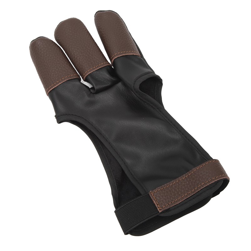 Archery Glove Finger Tab Accessories Three Finger Guard PU Leather