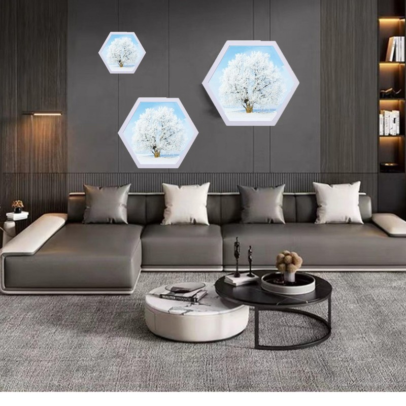 Hexagon Shaped Photo Frame Creative Wooden Wall Hanging Picture Frames