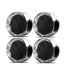 1.9 beadlock Wheels Retro Style ，1.9 Wheels Aluminium Alloy for Axial SCX10 UTB10 TRX4 TRX6 Redcat Gen7 Gen8 VS4-10 Upgrade（4pcs） (Black Silver Edge)