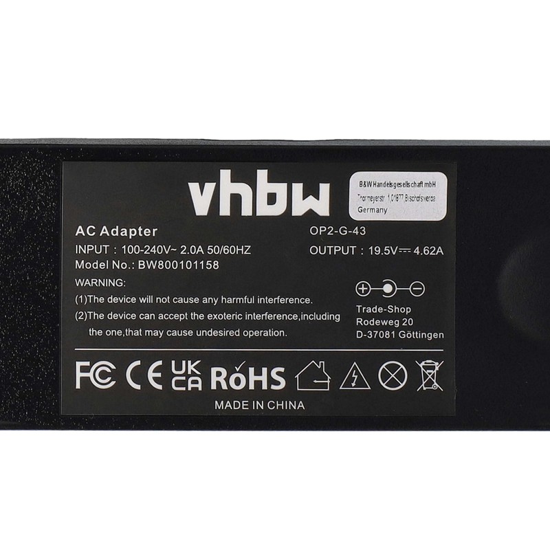 vhbw 1x Power Supply Compatible with Dell Latitude D631N, D630N,