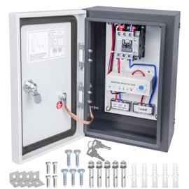 Water Pump Protection Box, 1.5 HP 230V Deep Well Submersible Pump Control Box, with Overload Protection, Key Lock, Weatherproof Design for Outdoor Use