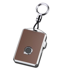 Sucxyor Compatible with Volvo Key Case XC90 XC60 XC40 S90 V90 S60 V60 2017-2022 Car Key Case for Volvo Key Cover Protective Case with Keyring (Leather Scar Brown), Leather scar brown