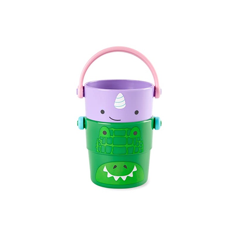Skip Hop Baby Bath Toy Buckets, Zoo Stack & Pour