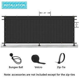 Coarbor 6' x 30' Fence Privacy Screen Heavy Duty Windscreen Fencing Mesh Shade Net Cover for Outdoor Wall Backyard Patio Deck and Porch, Black