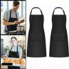 LOMETEB 2 Pack Mandil Delantal Para Chef Anti-agua Poliéster Algodón