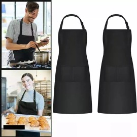 LOMETEB 2 Pack Mandil Delantal Para Chef Anti-agua Poliéster Algodón