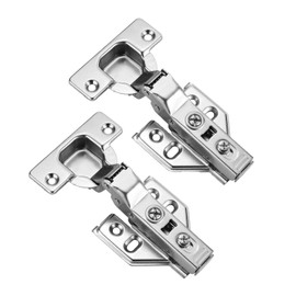 Luokim 20pcs Soft Close Cabinet Concealed Hinges European Half Overlay,110 Degree,Frameless,35mm Cup Door Hinge Nickel Plated