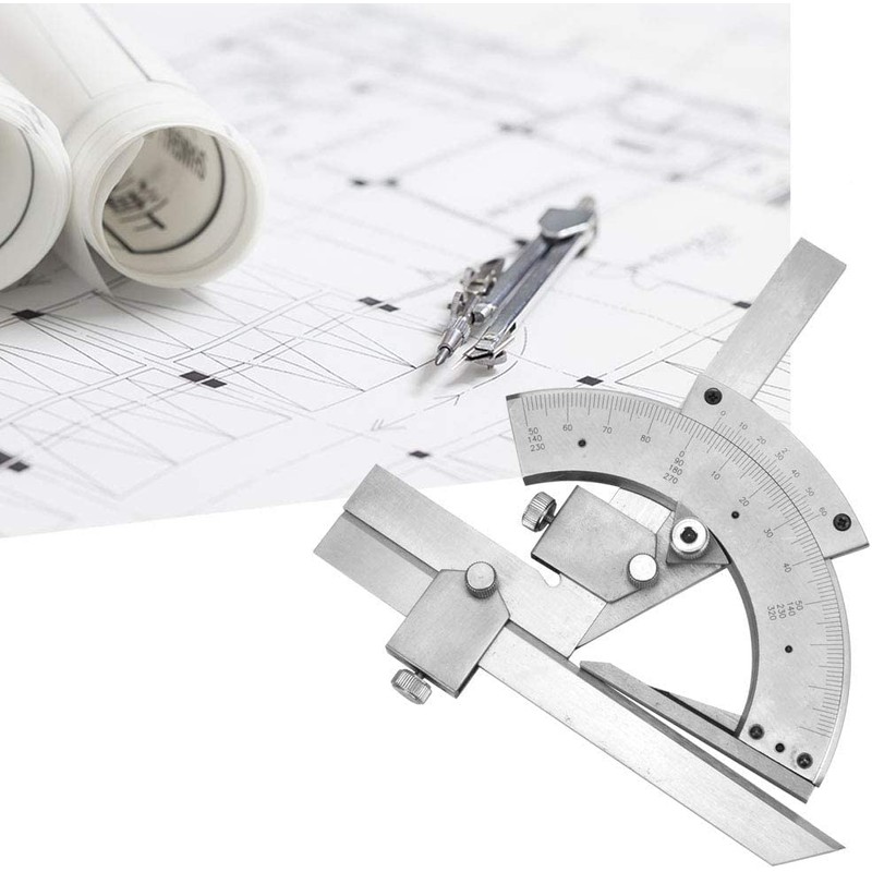 Utoolmart 0-320°Universal Stainless Steel Vernier Bevel Protractor, for Woodworking, Carpenter,