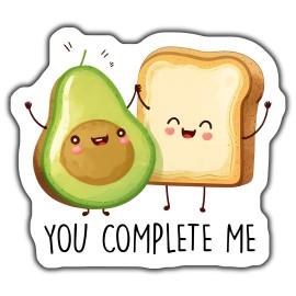 Unbranded CUTE AVOCADO AND BREAD Magnet, YOU COMPLETE ME Magnet, HAPPY FOOD FRIENDS STIC