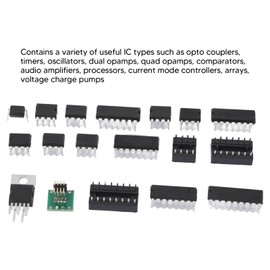 150Pcs Integrated XL IC Chip Assortment Kit Opamp Oscillator IC Chip and Sockets Assorted Set for Electronic Equipment