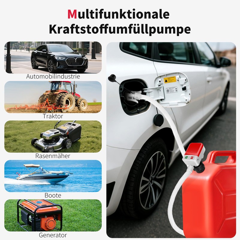 Fuel Pump Automatic Shut-Off - Portable 12V/USB-C Transfer Pump for