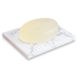 JIMEI - Porta Jabón, Soporte para Jabonera de Mármol Blanco para Joyas, Anillos, Fregadero o Ducha, Cocina