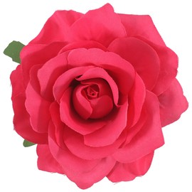 Mecool 3.94" Rose Hair Clips for Weddings Corsage Hair Pins for Women | Flower Girl Hair Accessories for Women | Flower Hair Clips - Red