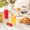 KEMORELA 6 Sets Glass Cups with Lids & Straws, Square