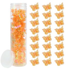 Ahoney 60PCS Mini Butterfly Hair Clips for Hair with Box Glitter 90s Y2k Pink Hair Accessories for Girls Women (Orange)