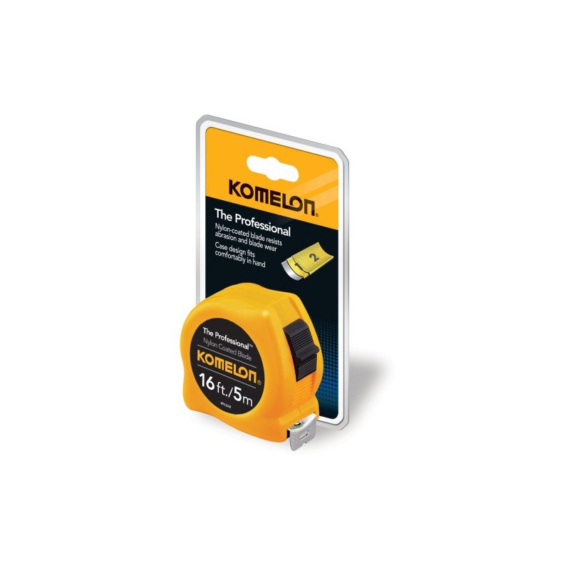 Komelon 4916IM The Professional 16-Foot Inch/Metric Scale Power Tape, Yellow