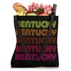 Retro State of Kentucky Inline Font Disco Design Vintage Tote