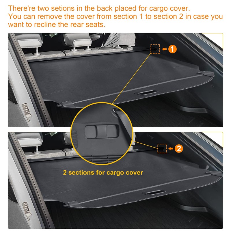 BIGACOVER for EV6 Cargo Cover Retractable Rear Trunk Security Cover