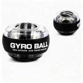 Gyro Power Wrist Trainer Ball - Strengthen Arms, Fingers, Wrist Muscles & Bones. Features Vibrant LED Lighting - Manual Spin for Fitness & Rehab!
