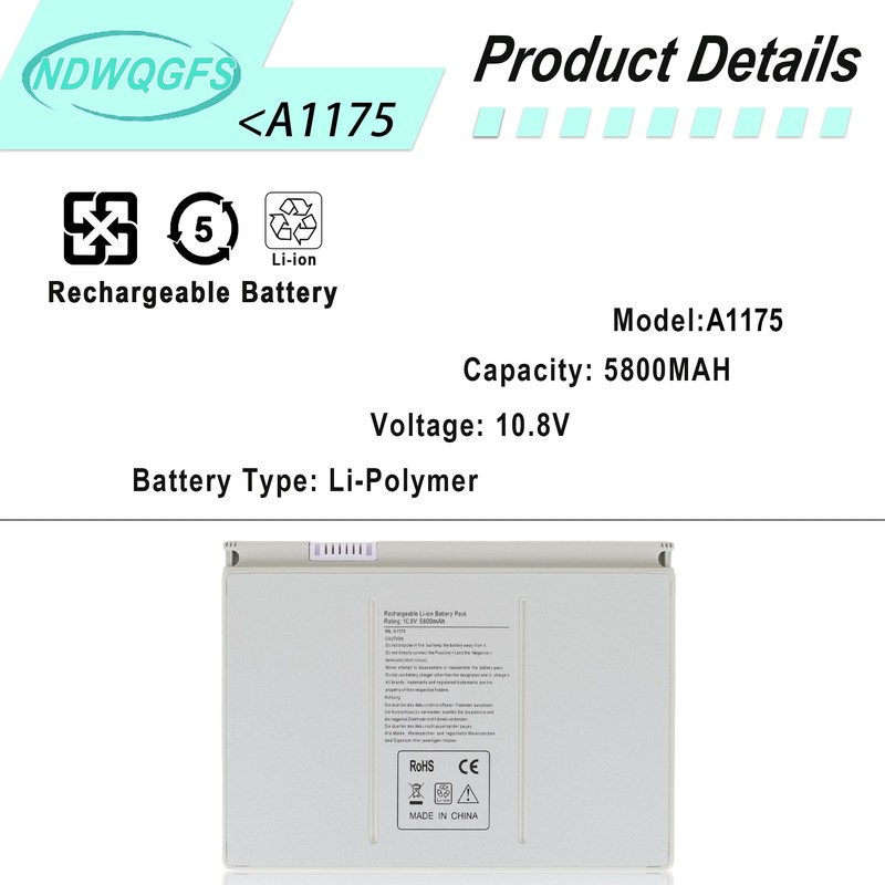 Novelty Inc A1175 Laptop Battery for Apple MacBook Pro 15"