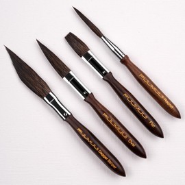 Pinstriping Brush Set, Fuumuui 4pcs Squirrel Hair Striping Brushes, Detail Script Liner Brush, Scroll Brush, Sword Brush, Dagger Striper Brush, Professional Art Paint Brushes